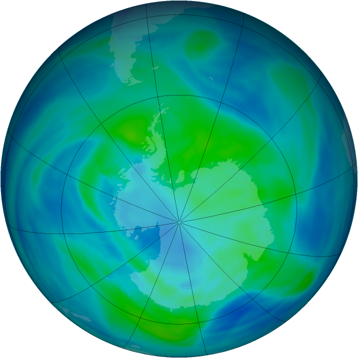 Antarctic ozone map for 30 March 2006